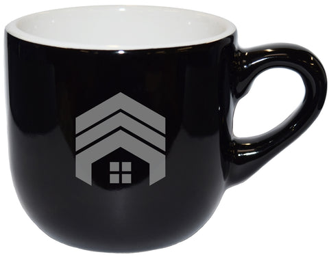 Wellington 3.5oz vitrified ceramic black/white espresso mug