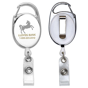 "Oberlin" 30" Cord Retractable Carabiner Style Badge Reel and Badge Holder (Patent D539,122)