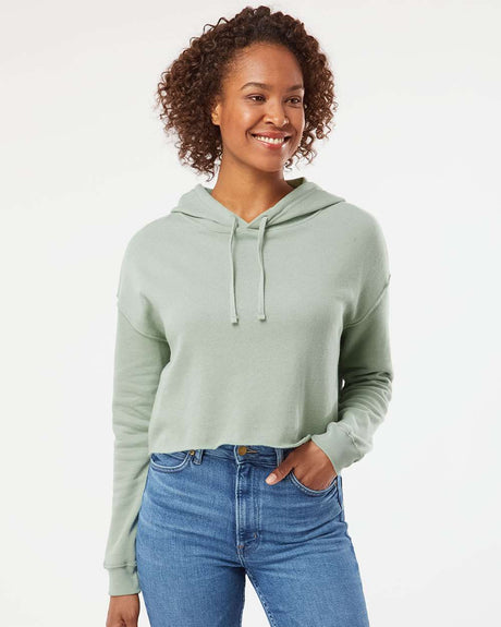 Independent Trading Co. Women's Lightweight Cropped Hooded Sweatshirt