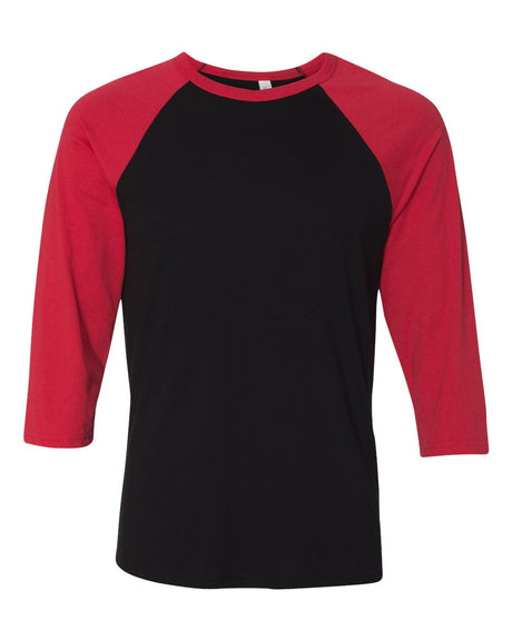 Bella+Canvas Unisex Three-Quarter Sleeve Baseball Tee