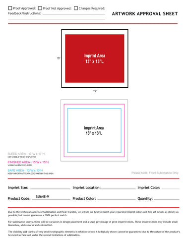 Microfiber Moisture Wicking, Cooling, Sweat, Suede Towel, 15x15, Sublimated 1-color or Full Color