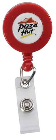 Retractable Round Badge Reel w/Belt Clip