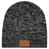 Knit Beanie With Leather Tag