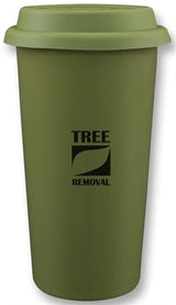 Cape Breton 12oz 2tone green/white glossy double wall tumbler