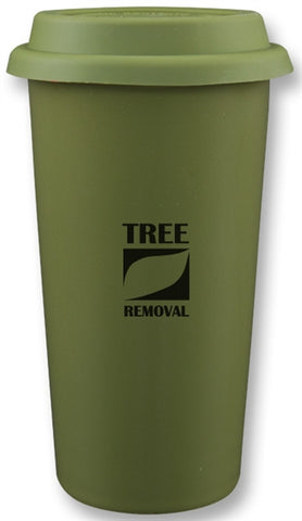 Cape Breton 12oz 2tone green/white glossy double wall tumbler