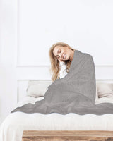 72 Hr Fast Ship - Crochet Knit Blanket, 50x60, with Lasered logo patch, NO SETUP CHARGE