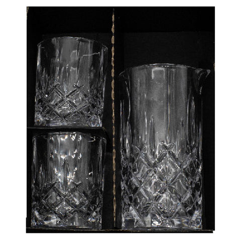 ~ Spey Mixing Set, RIEDEL Crystal , 1 Mixing glass, 2 Whiskey glasses in an Ovation Gift box