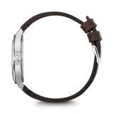 Alliance Silver Dial Watch w/Brown Leather Strap