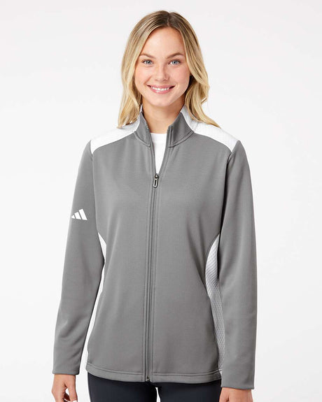 Adidas® Women's Textured Mixed Media Full-Zip Jacket