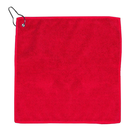 "The Wedge" 300GSM Heavy Duty Microfiber Golf Towel with Metal Grommet and Clip 12"x12"
