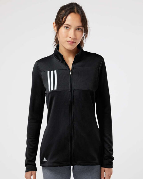 Adidas Women's 3-Stripes Double Knit Full-Zip Pullover