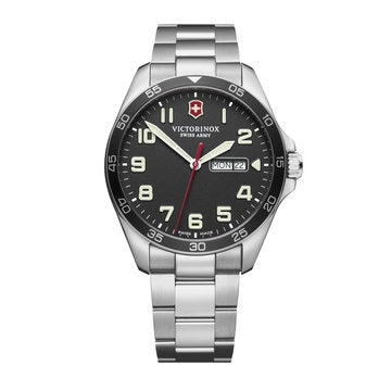 Fieldforce Black Dial Stainless Steel Bracelet Watch