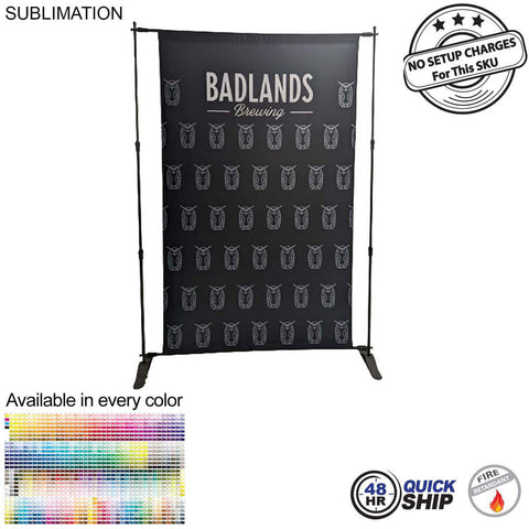 48hr Quick Ship - 5' Exhibitor Expanding Display Kit, Media Wall, Backdrop, with Full Color Graphics