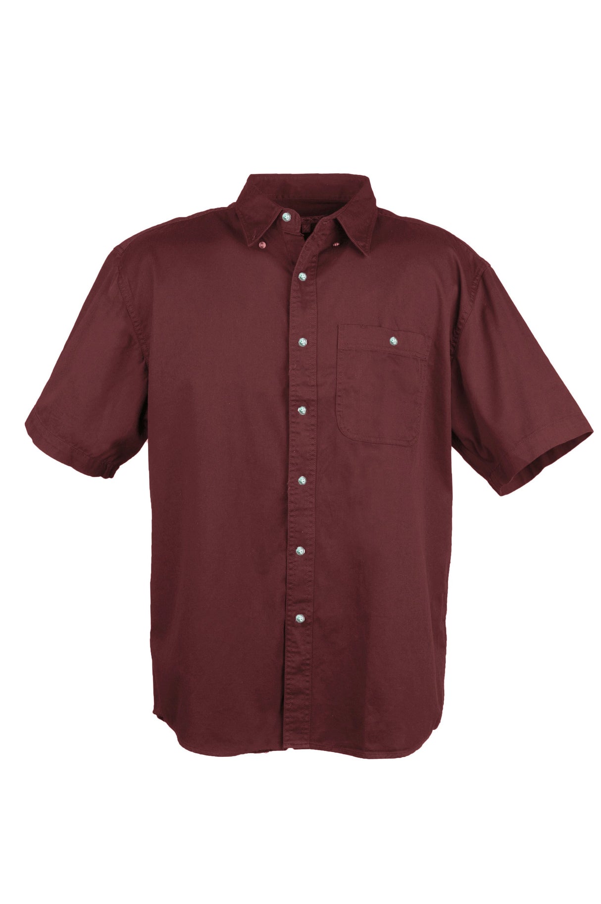 Men's 100% Cotton Twill Short Sleeve Shirt Tall (Mulberry Red) (LT-3XLT)