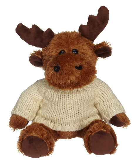 11" Morris Moose w/Hand Knit Embroidered Sweater