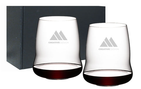 ~Stemless Wings Cabernet Sauvignon, 23oz RIEDEL crystal stemless glass S/2 in a Mystique black gift