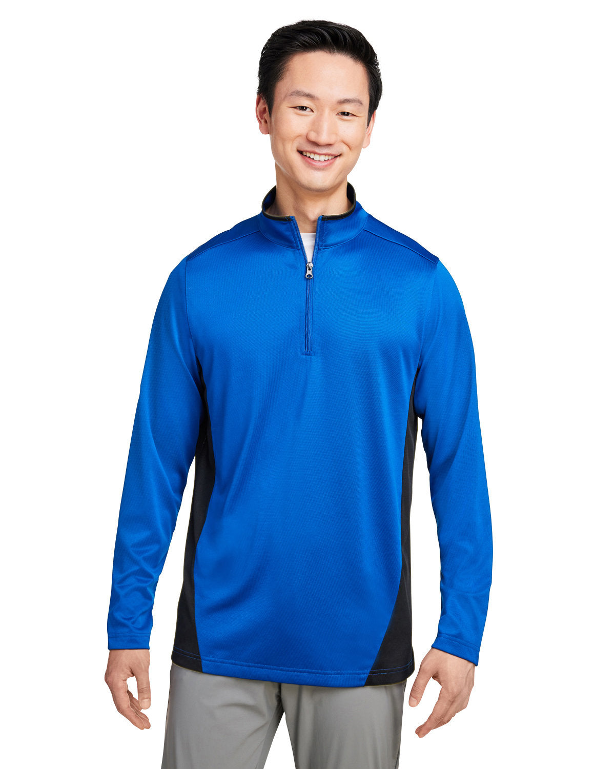 Harriton Men's Flash Snag Protection Plus IL Colorblock Quarter-Zip