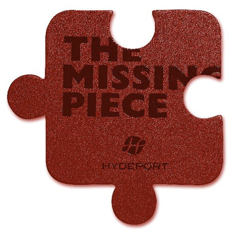 The Missing Piece single coaster brown, bonded leather - felt backing