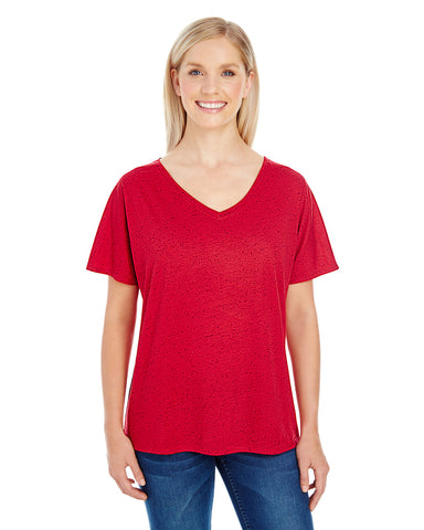 THREADFAST Ladies' Triblend Fleck Short-Sleeve V-Neck T-Shirt