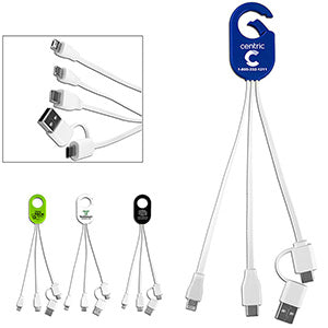 "Weber"5-in-1 Cell Phone Charging Cable with Type C Adapter and Carabiner Type Spring Clip