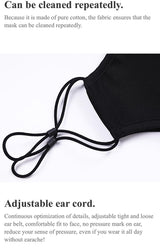 72 Hr Fast Ship - 3-ply Adult reusable cotton cloth facemask with filter pocket, Left side logo