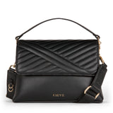 FAUVE COLLECTION-Vegan Leather Front Flap Crossbody Bag