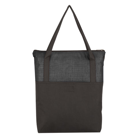 Crosshatch Non-woven Zippered Tote Bag