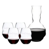 ~ Swirl Decanter & 4 Swirl wine Riedel crystal Set, gift boxed