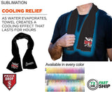 72 Hr Fast Ship - Colored Cooling Towel, 12"x40", Edge to Edge sublimation 2 sides