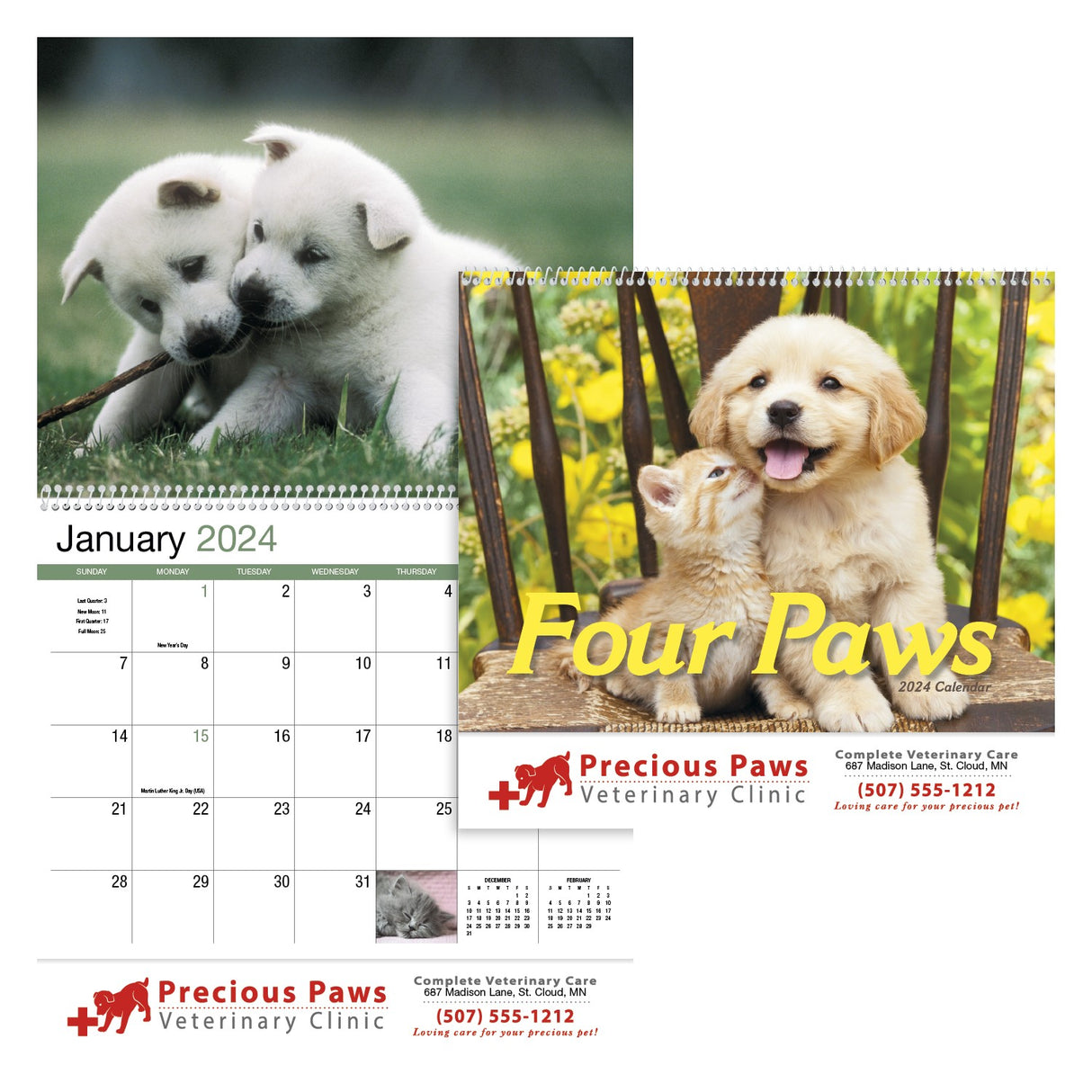 Four Paws Appointment Calendar - Spiral