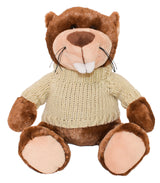 11" Bucky Beaver w/Hand Knit Embroidered Sweater