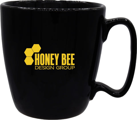 Economy Square Handle 15.5oz black mug