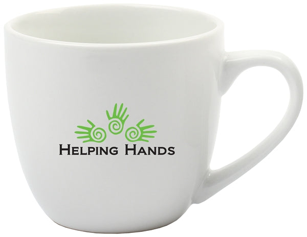 Cappuccino 8oz white mug vitrified