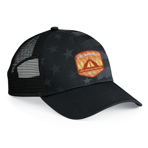 Outdoor Cap Debossed Stars and Stripes w/Mesh Back