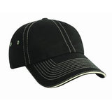 Unconstructed Contrast Stitching Sandwich Cap