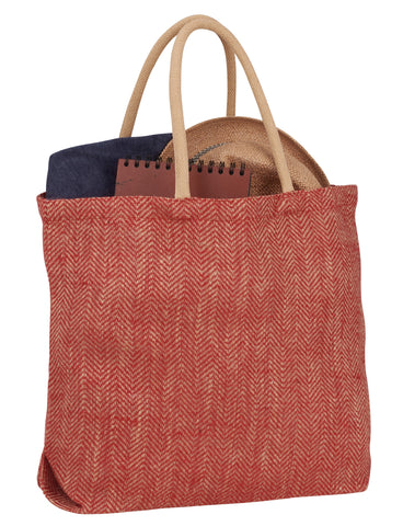 Herringbone Jute Tote
