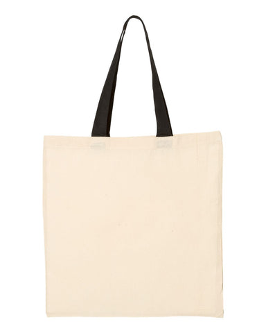 Q-Tees™ Economical Tote w/Contrast-Color Handles