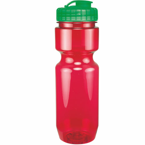 22 Oz. Translucent Bike Bottle w/ Flip Top Lid