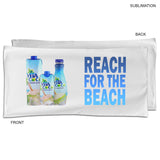 Absorbent Microfiber Dri-Lite Terry White Pool Towel 20x40, Sublimated Full color logo