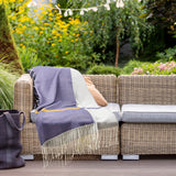 48 Hr Quick Ship - Denim Beachy Cottage Blanket, 50x60, with Lasered logo patch, NO SETUP CHARGE