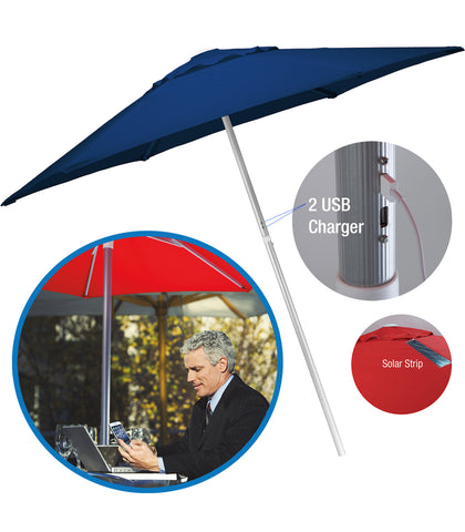 7' Solar USB Market Umbrella