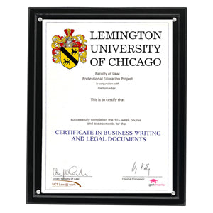 Magnetic Clear on Black Acrylic Certificate Frame (10 1/4