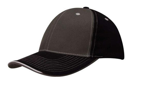 Brushed Heavy Cotton Two Tone Cap w/Contrast Stitching & Open Lip Sandwich