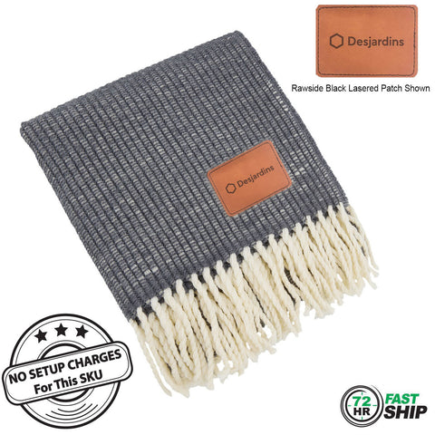 72 Hr Fast Ship - Wool Blanket Deluxe, 50x60, with Lasered logo patch, NO SETUP CHARGE