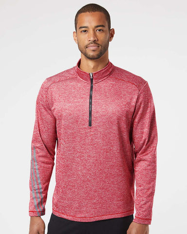 Adidas Brushed Terry Heathered Quarter Zip Pullover