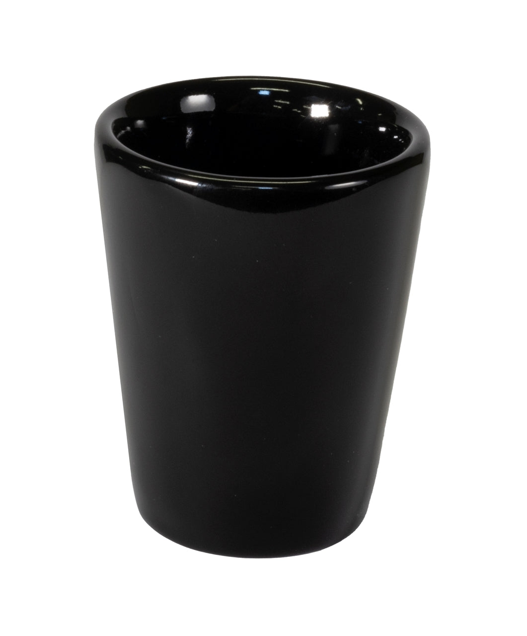 Bijou 2oz glossy ceramic shot glass black
