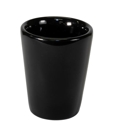 Bijou 2oz glossy ceramic shot glass black