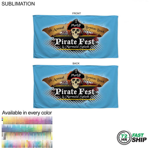 72 Hr Fast Ship - Absorbent Microfiber Dri-Lite Terry Beach, Shower Towel, 30x60, Sublimated 2 sides
