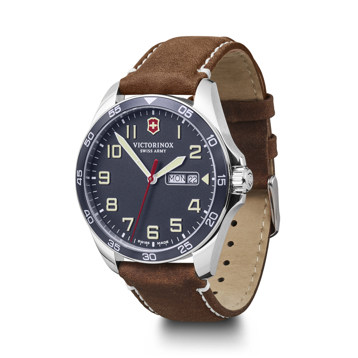 Fieldforce Blue Dial Brown Leather Strap Watch