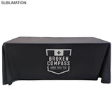 24Hr Express Ship - Sublimated PREMIUM Cloth for 6' table, Drape style, Closed Back, Rounded Corners
